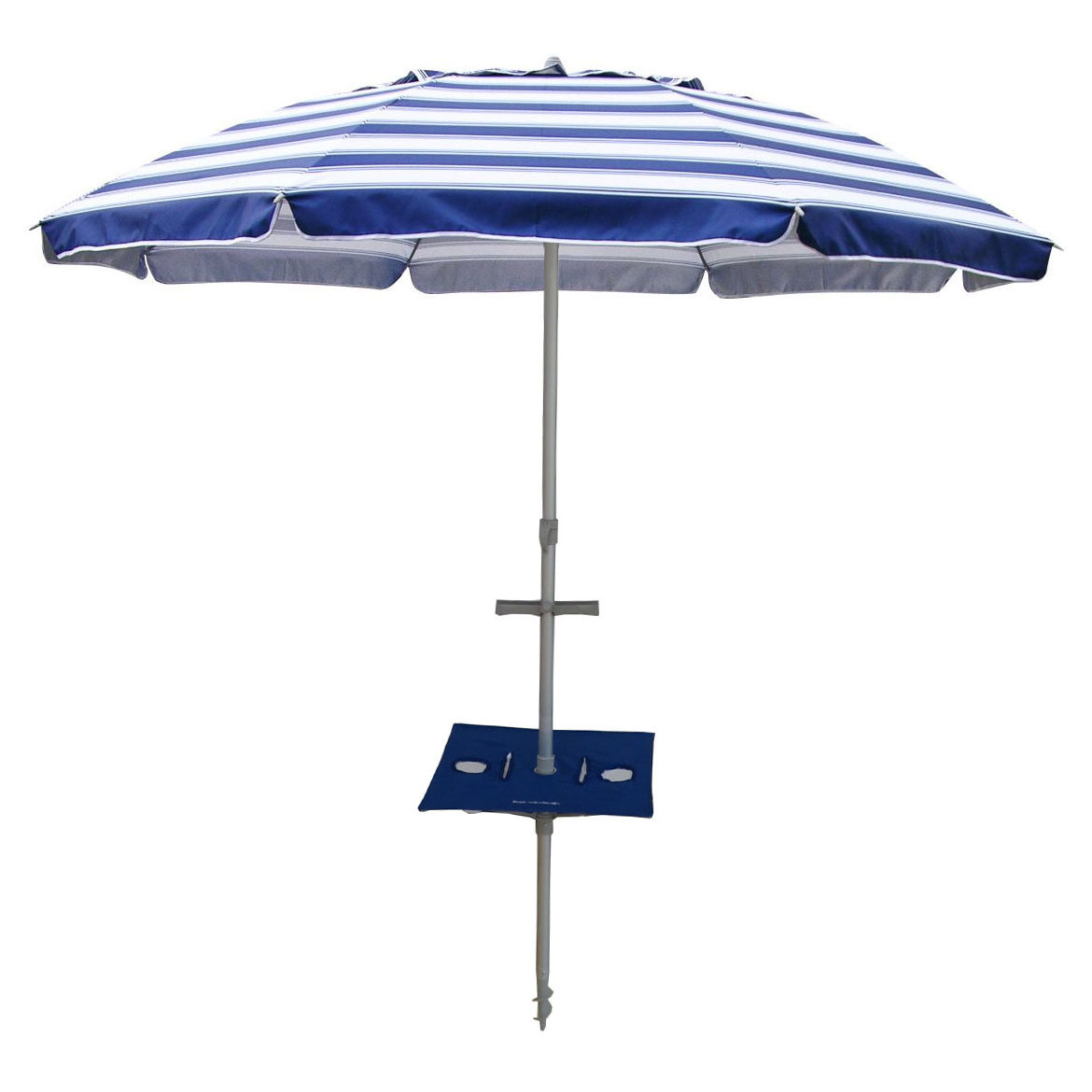 Manufacturing Wholesale 210cm Lightweight Outdoor Windproof UPF 50+ Oxford  Air Vent Sun Beach Umbrella with Foldable Table Tray