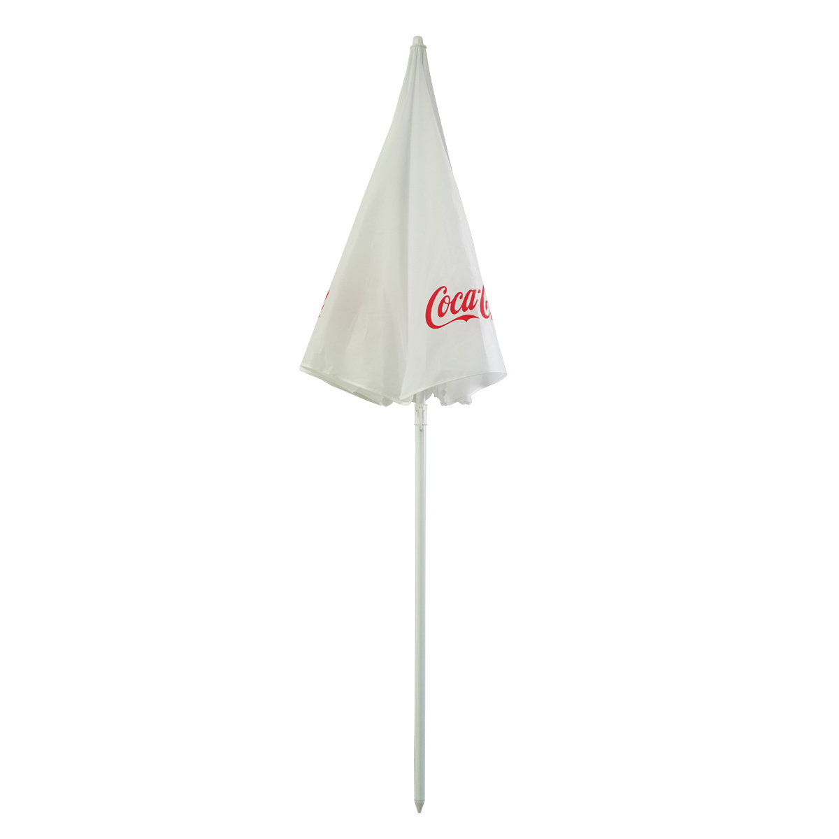 Outdoor 6ft Custom Branded Compact Windproof UV Protection Tilt Sun Shade White Coca Cola Beach Umbrellas With Logo Printing