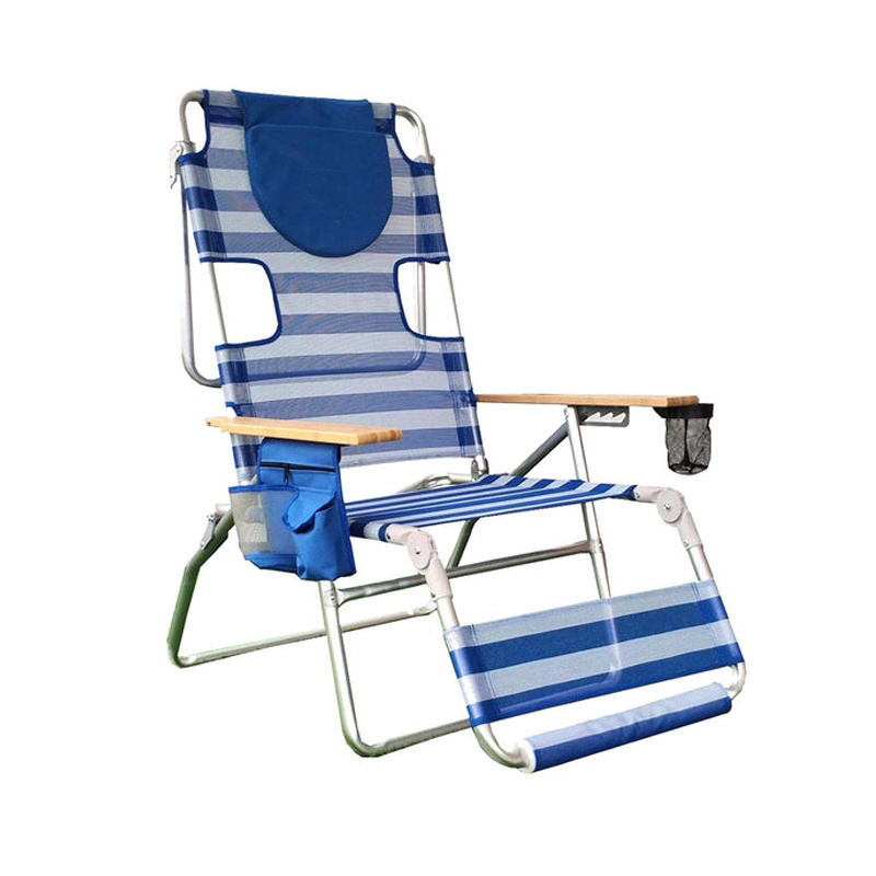 5 Position Face Down Hole Adjustable Heavy-Duty Tanning Chair Folding Portable Beach Bed Sun Lounger Beach Chair With Foot Rest