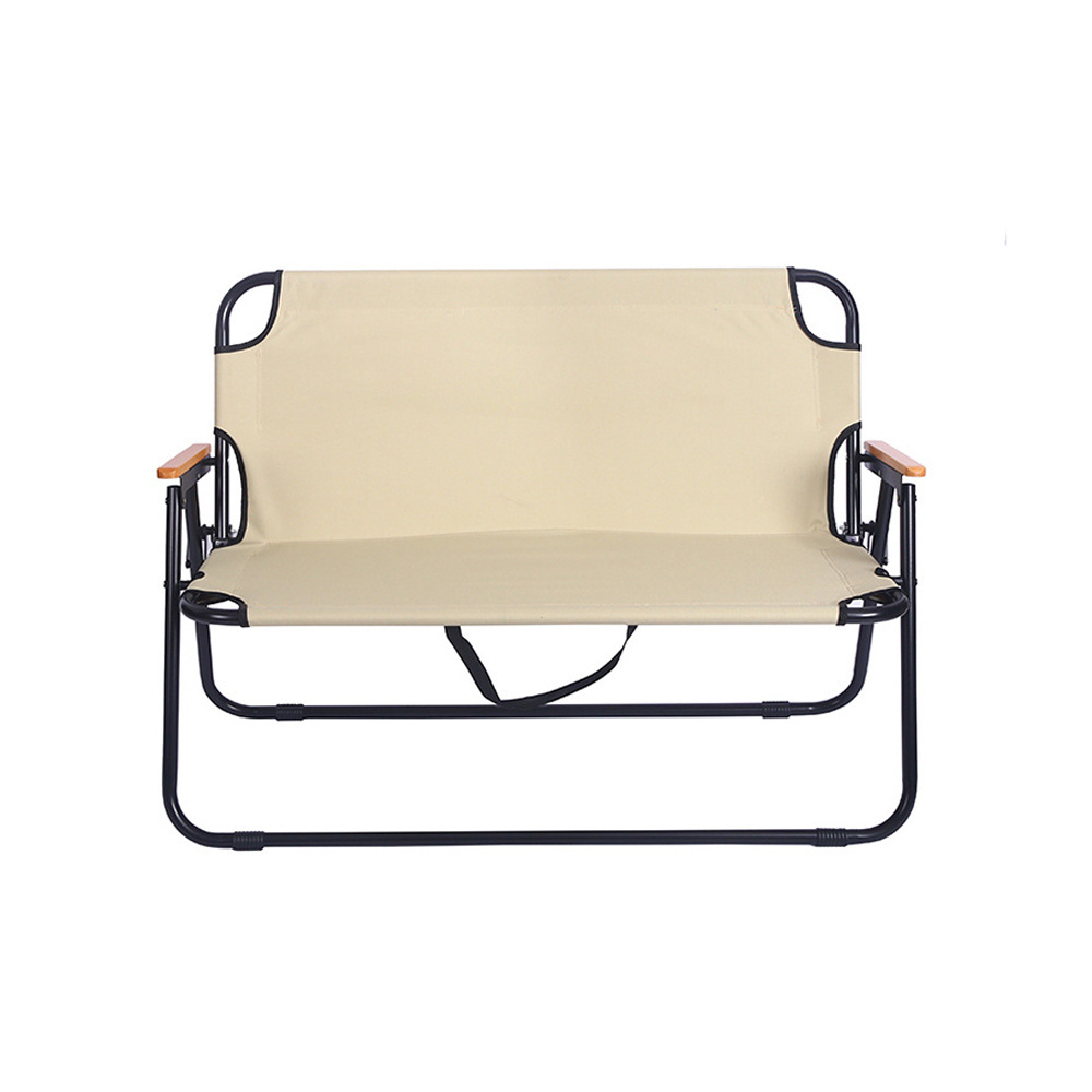 Wholesale Outdoor 2 person, Foldable Durable Double Seat Beach Chairs Steel Tube lower Seat Folding Garden Bench Camping Chair/