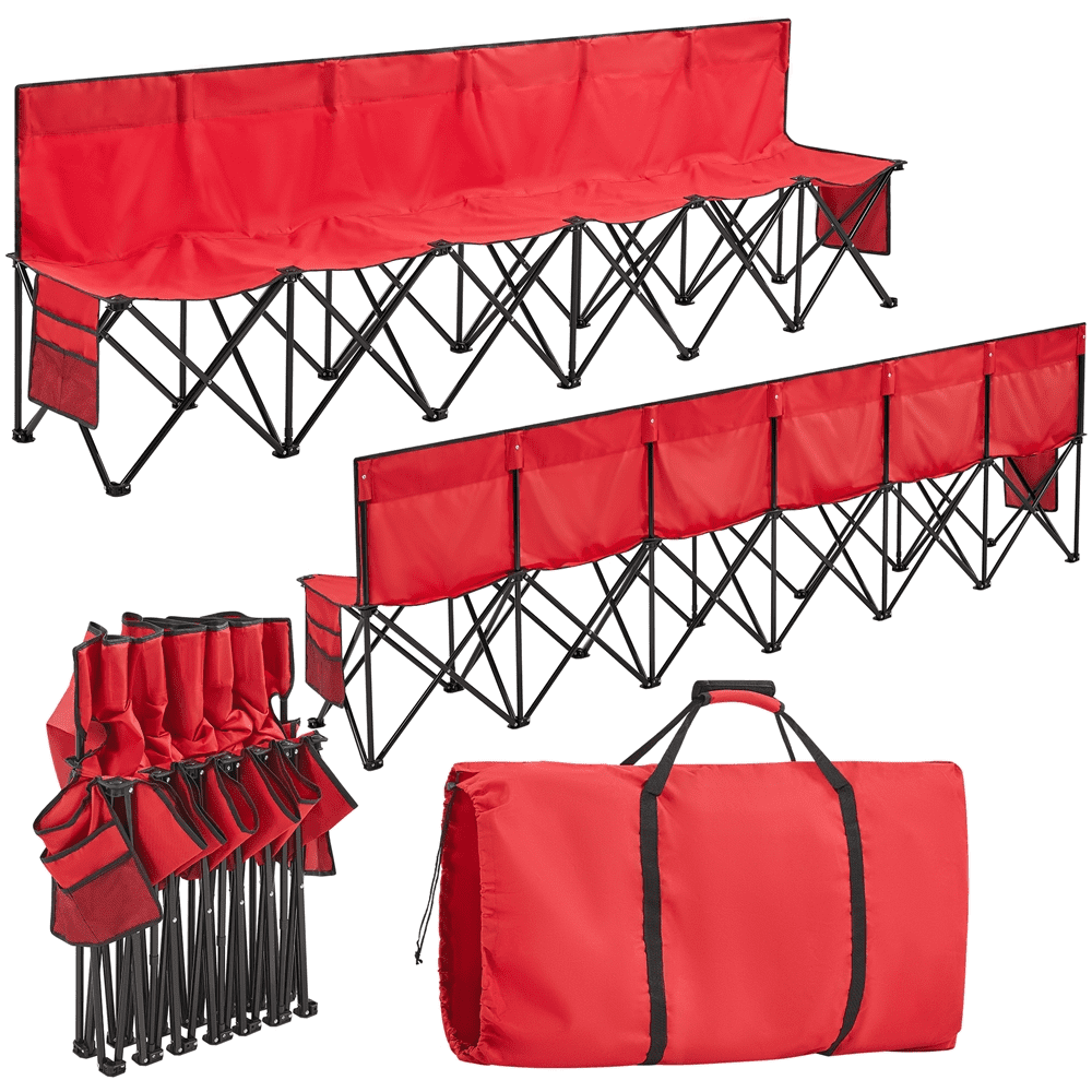 Wholesale OEM 6 Person 4 6 Seats Steel Frame Oxford High Back Outdoor Folding Camping Chair Portable Soccer Sports Bench Lounge