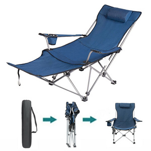 Portable Easy Folding Lawn Fishing Compact Foldable Recliner Backpack Backrest Outdoor Lounge Beach Camping Chair With Footrest