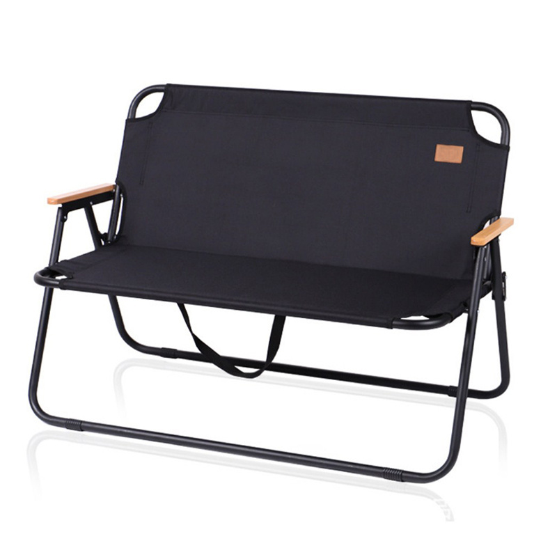 Wholesale Outdoor 2 person, Foldable Durable Double Seat Beach Chairs Steel Tube lower Seat Folding Garden Bench Camping Chair/