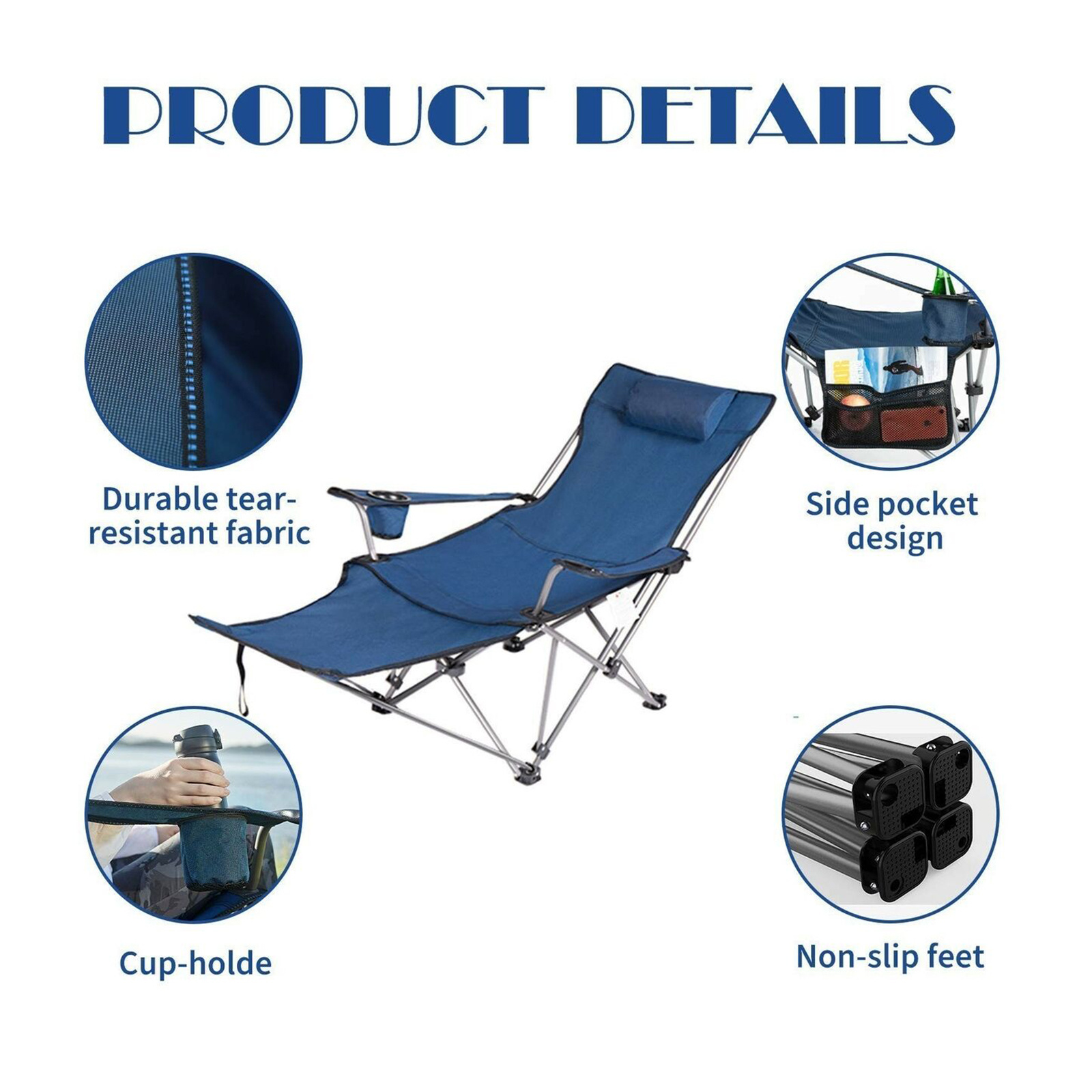 Portable Easy Folding Lawn Fishing Compact Foldable Recliner Backpack Backrest Outdoor Lounge Beach Camping Chair With Footrest