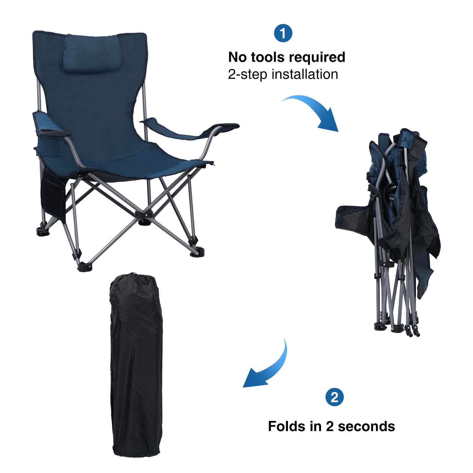 Wholesale Portable 2-in-1 Folding Fishing Metal Recliner Backpack Outdoor Foldable Beach Camping Lounge Chair With Footrest