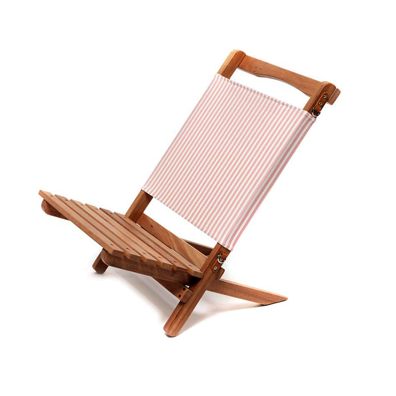 Customized Design OEM Outdoor 2-Piece Nested Chair Wholesale Portable Foldable Wooden Frame Oxford Travel Camping Beach Chairs