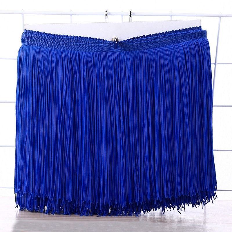 Wholesale High Quality 12Inch 30CM Nylon Double Thread Lace Tassel Fringe Fabric for Dress