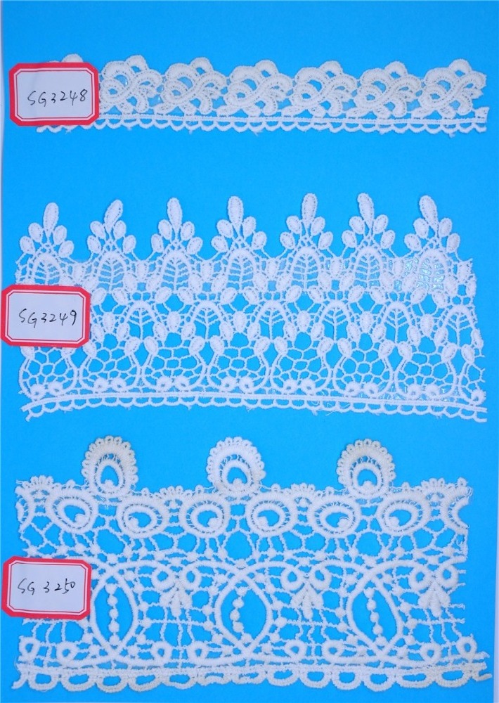 Latest Swiss Voile Lace African Cotton Lace Water Soluble Cotton Embroidery Lace For Dress/Hometextiles