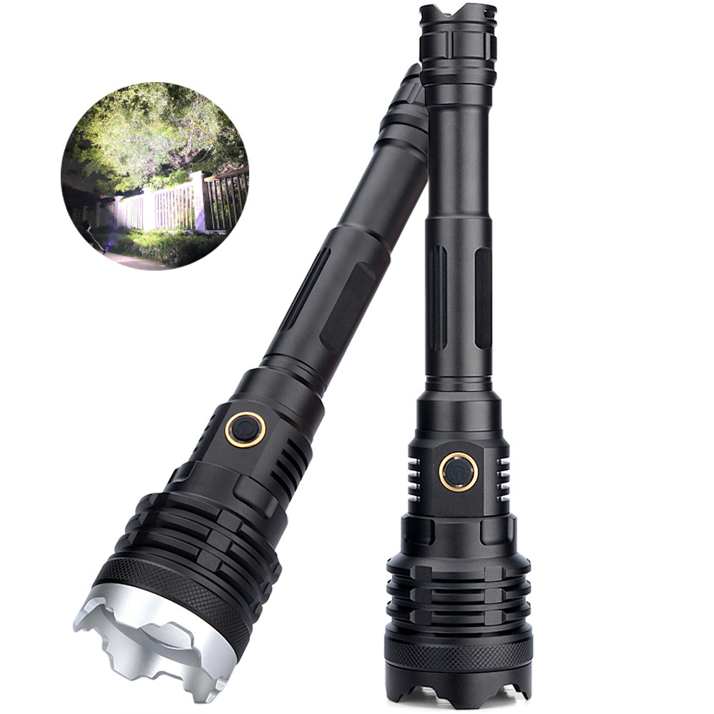 Outdoors High Lumens XHP160 LED Torch Discharging Zoomable USB Rechargeable Tactical 10000 Lumens Telescoping Flashlight