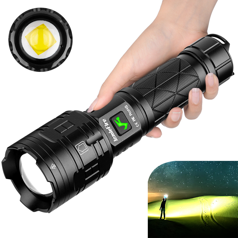 Hot Sale XHP160 Super Bright Flashlight 4000 Lumens USB Rechargeable Zoom Flashlight Waterproof Tactical 16-cell LED Flashlight