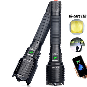 XHP160 Led Flashlight Waterproof 6800 Lumens Tactical Flashlight Rechargeable Led Lantern Zoom Hunting Bright Work Light