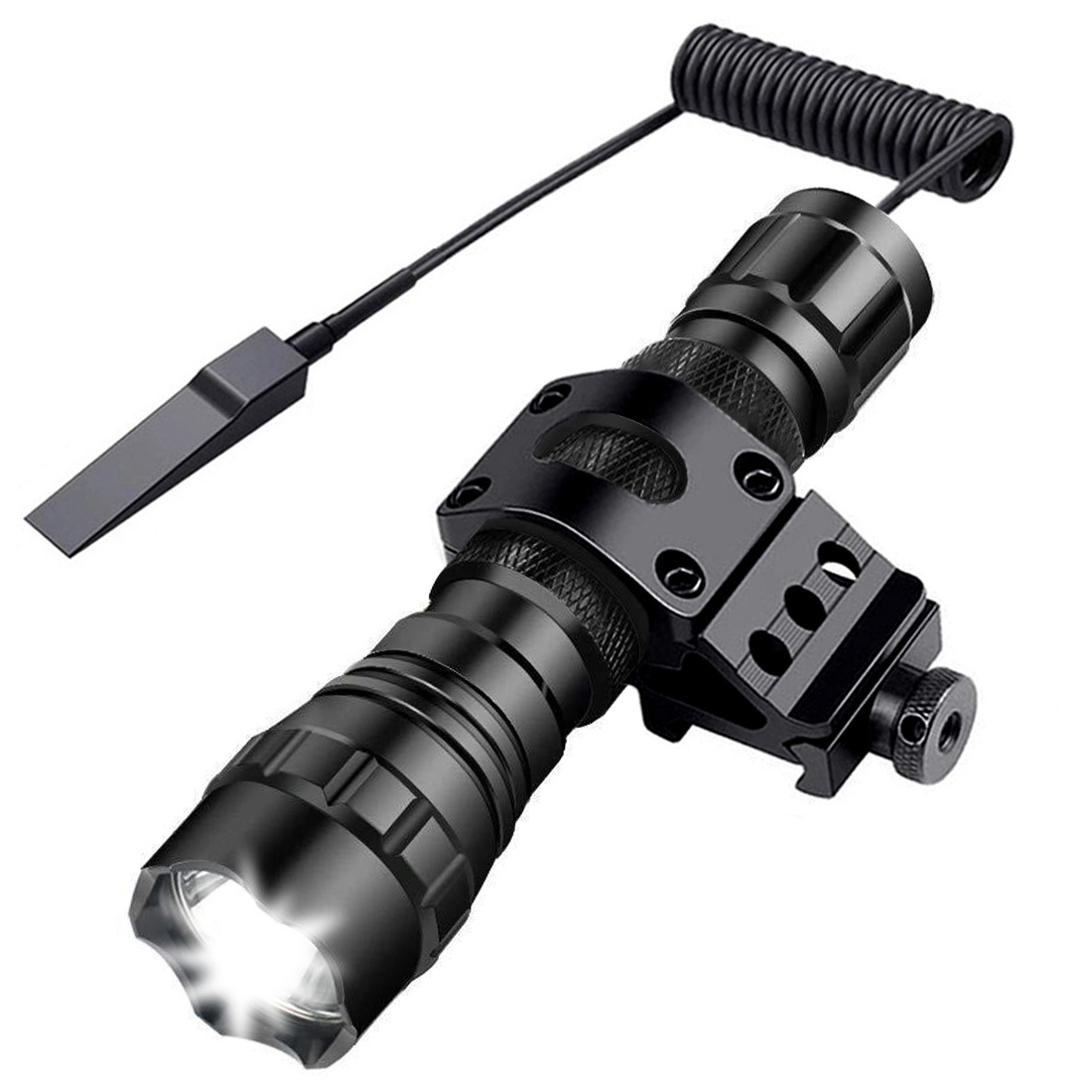 1200 lumen high output flashlight led Powerful Torch fits rails flashlight with Clip  Accessories With lithium battery