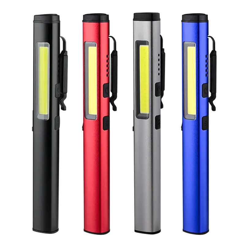 Portable 3 in 1 UV LED Pen flashlight USB Rechargeable led Pen Light with Laser Pointer Portable Magnetic cob led Work Light