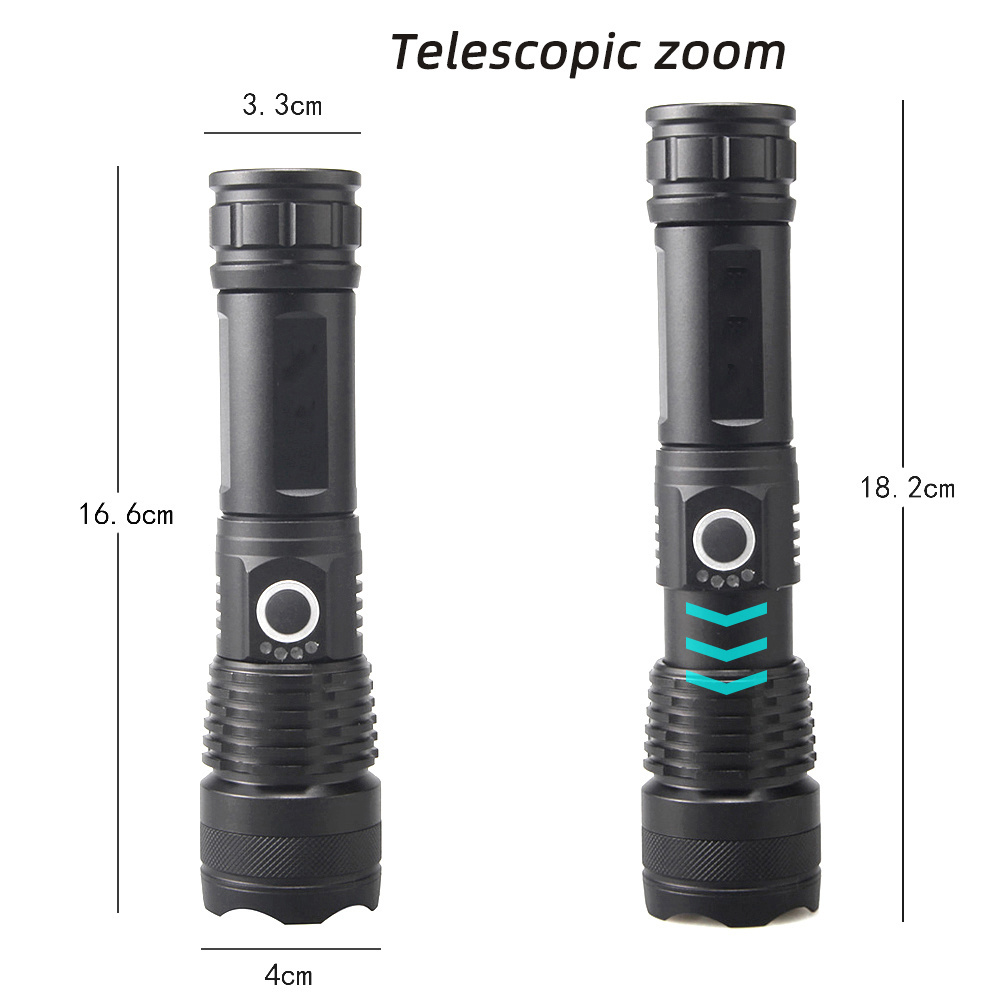 Wholesale XHP50 High Power Campsite Waterproof Flashlight Set Powerful USB Rechargeable Tactical Flashlight