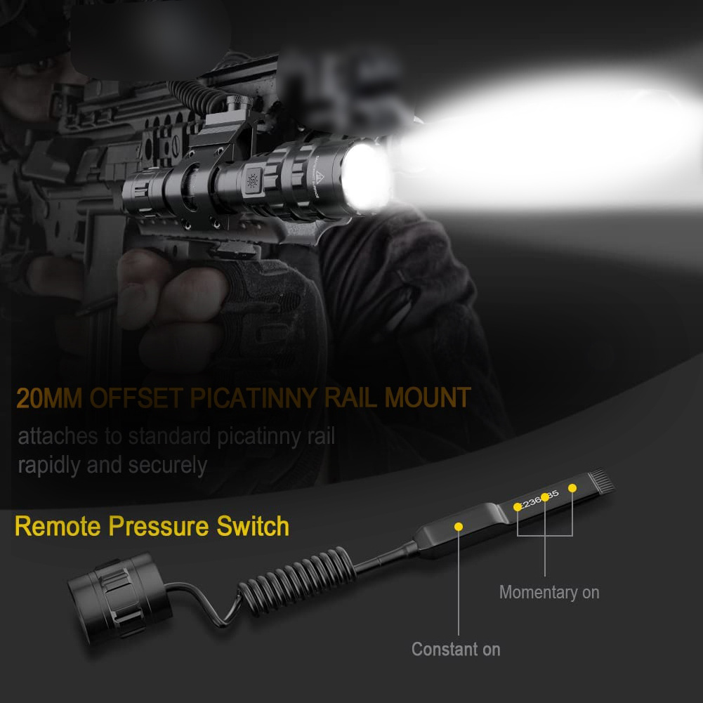 New Product Universal With bracket Mounted 1600 Lumens LED Flashlight with red green blue yellow white filter adapter