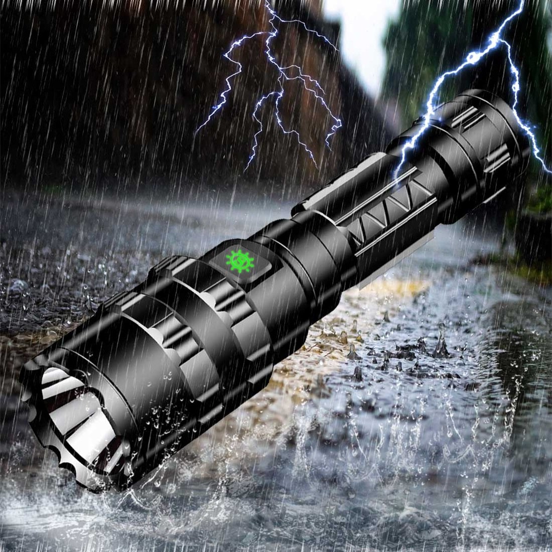 New Hot Sale Fixed Focus Spotlight Hunting Green Light Aluminum Rechargeable 5-Mode LED Flashlight Long Range