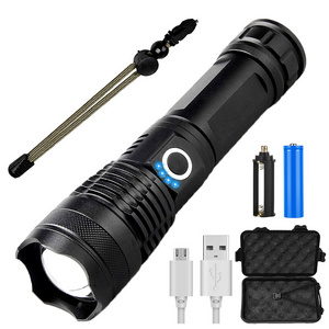 Wholesale XHP50 High Power Campsite Waterproof Flashlight Set Powerful USB Rechargeable Tactical Flashlight