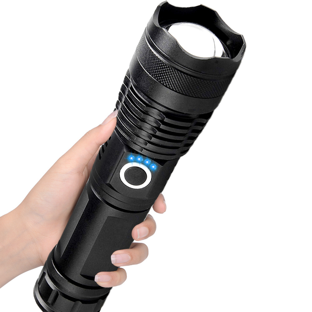 Wholesale XHP50 High Power Campsite Waterproof Flashlight Set Powerful USB Rechargeable Tactical Flashlight