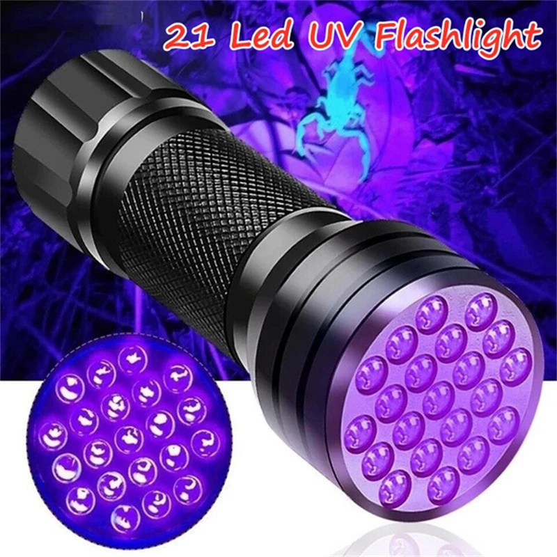 UV Torch Flash Light Black Light 21 51 100LED UV Flashlight for Dogs Urine Detector for Dry Stains and Scorpion Hunting