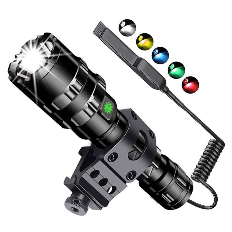 New Product Universal With bracket Mounted 1600 Lumens LED Flashlight with red green blue yellow white filter adapter