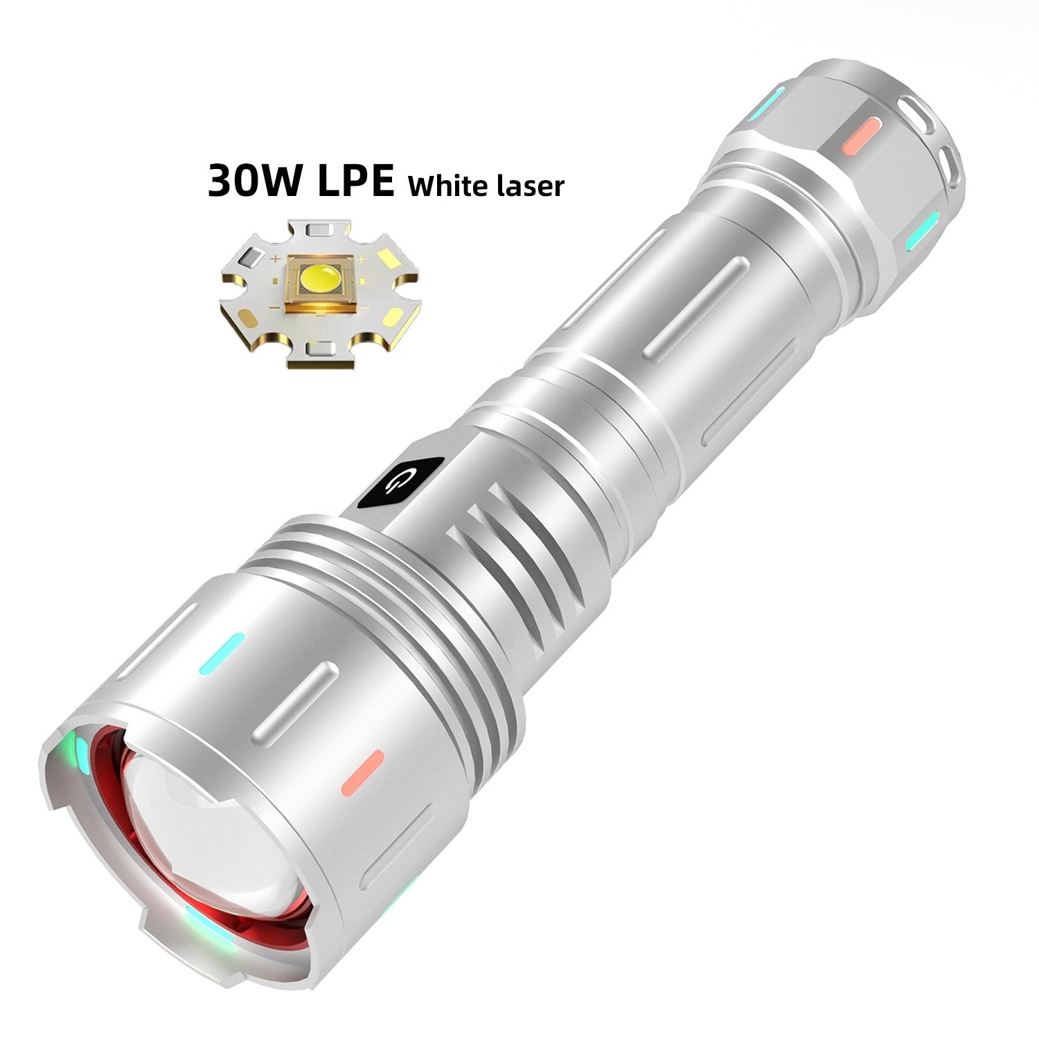 2023 Newly 100000 Lumen 5 mode 2000m gun breech white lazer light 26650 battery rechargeable usb Zoom Camping Lamps