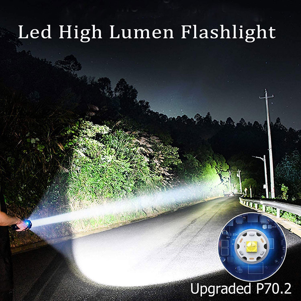 30W Rechargeable The Most Powerful XHP70 Flashlight high Lumen Waterproof Aluminum P70 LED Lanterna Torch With 26650 For Camping