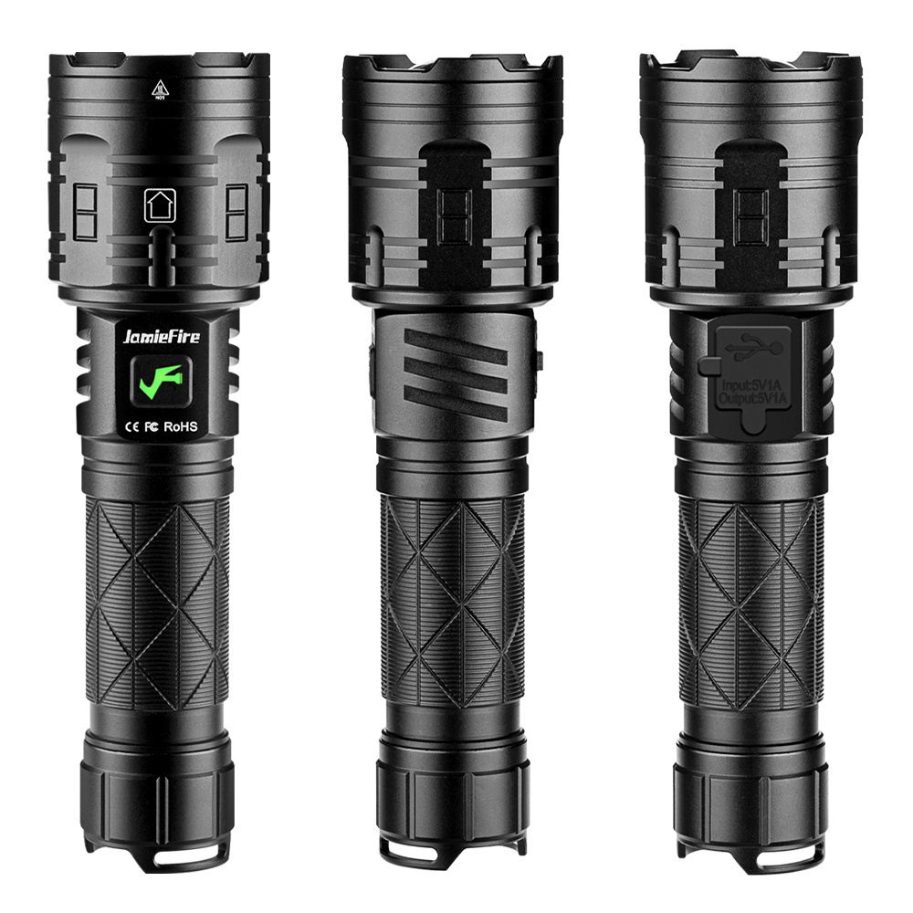 Hot Sale XHP160 Super Bright Flashlight 4000 Lumens USB Rechargeable Zoom Flashlight Waterproof Tactical 16-cell LED Flashlight