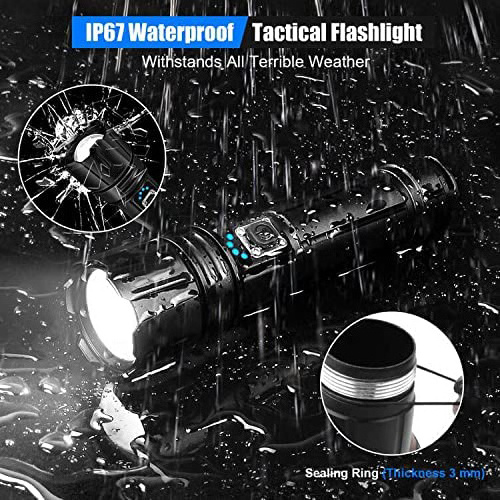 100000 Lumen Laser Hunting Emergency Aluminum Type C Rechargeable Tactical Led Torches Flashlights