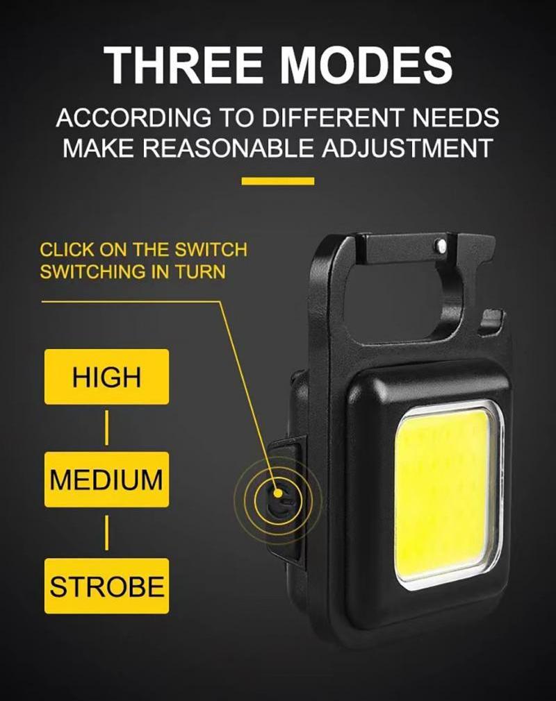 Wholesale Mini 5W Rechargeable 4 Light Modes Portable Pocket 800Lumens Keychain Mini Flashlight with  Magnet base Bottle Opener