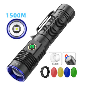 Aluminum Outdoor Camping High Lumen Torch Light Magnetic Base White laser Flashlight Zoomable Light LED Rechargeable Flashlights