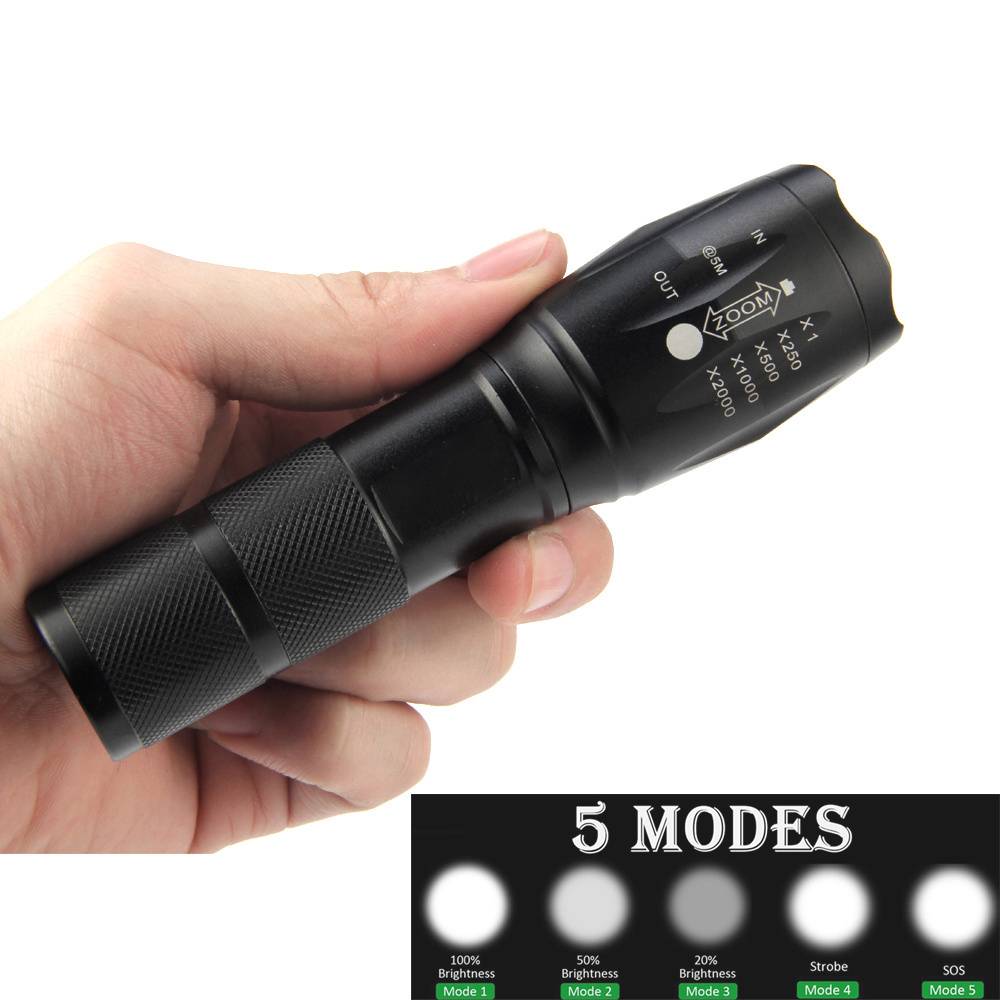 10W XML-T6 LED Zoomable Handheld Torch Light Pocket Aluminum Powerful Flashlights For Hunting