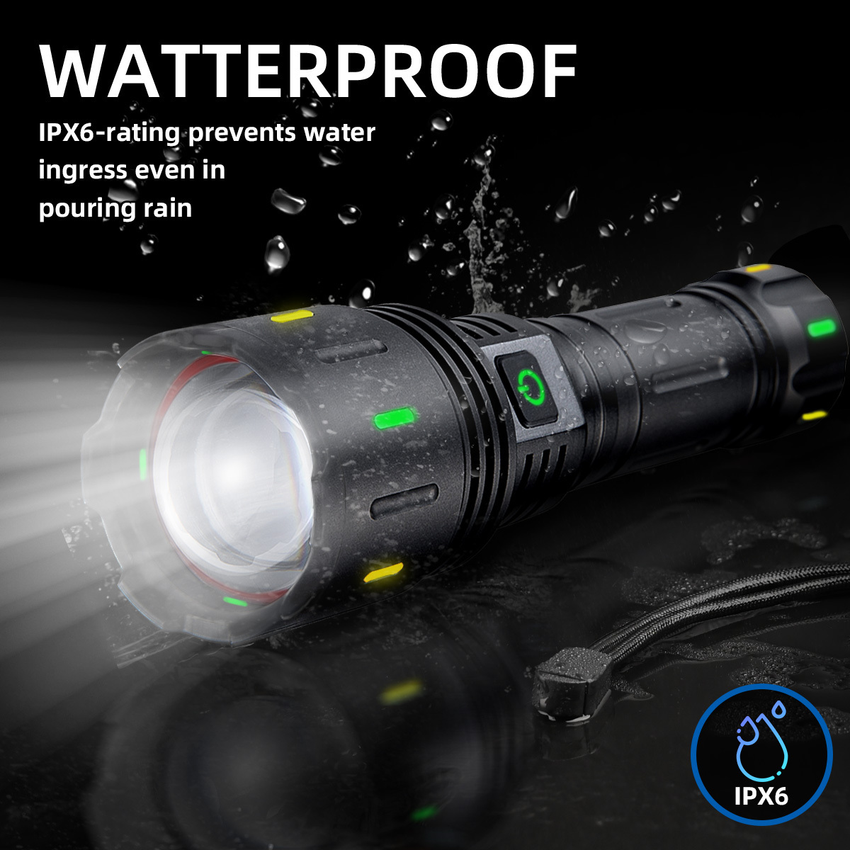 Super Bright 30w USB-C Zoom Long Range Flashlight Linterna Waterproof White Lazer Led Torch Light Rechargeable