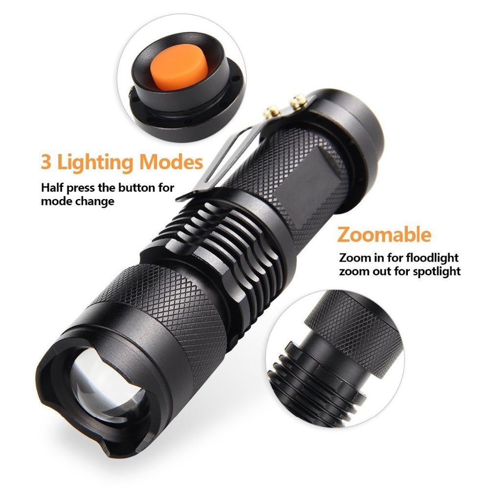 Flashlight SK68 Aluminum Zoom 395nm LED Urine Scorpion Detector UV Banknote Detector Flashlight