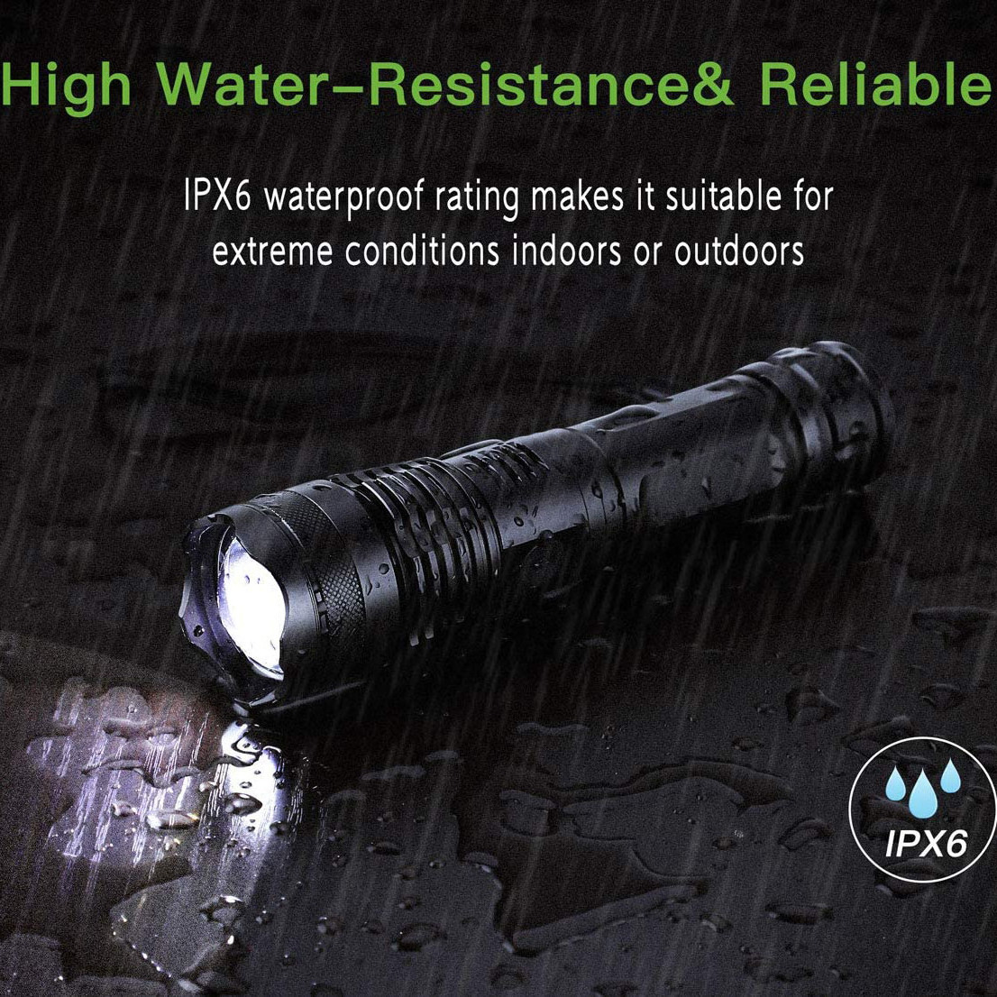 waterproof rechargeable tactical USB flashlight 18650 26650 powerful zoom super bright LED XHP50 flashlight