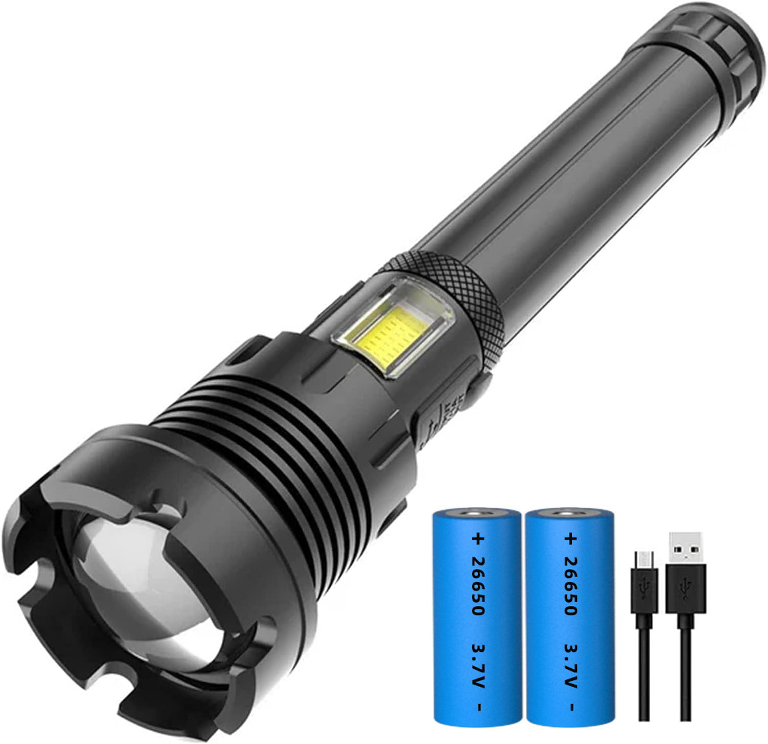 90000 Lumens LED Tactical Flashlight Rechargeable XHP90 USB Zoomable 7Modes Super Bright Floodlight Spotlight Torch Light