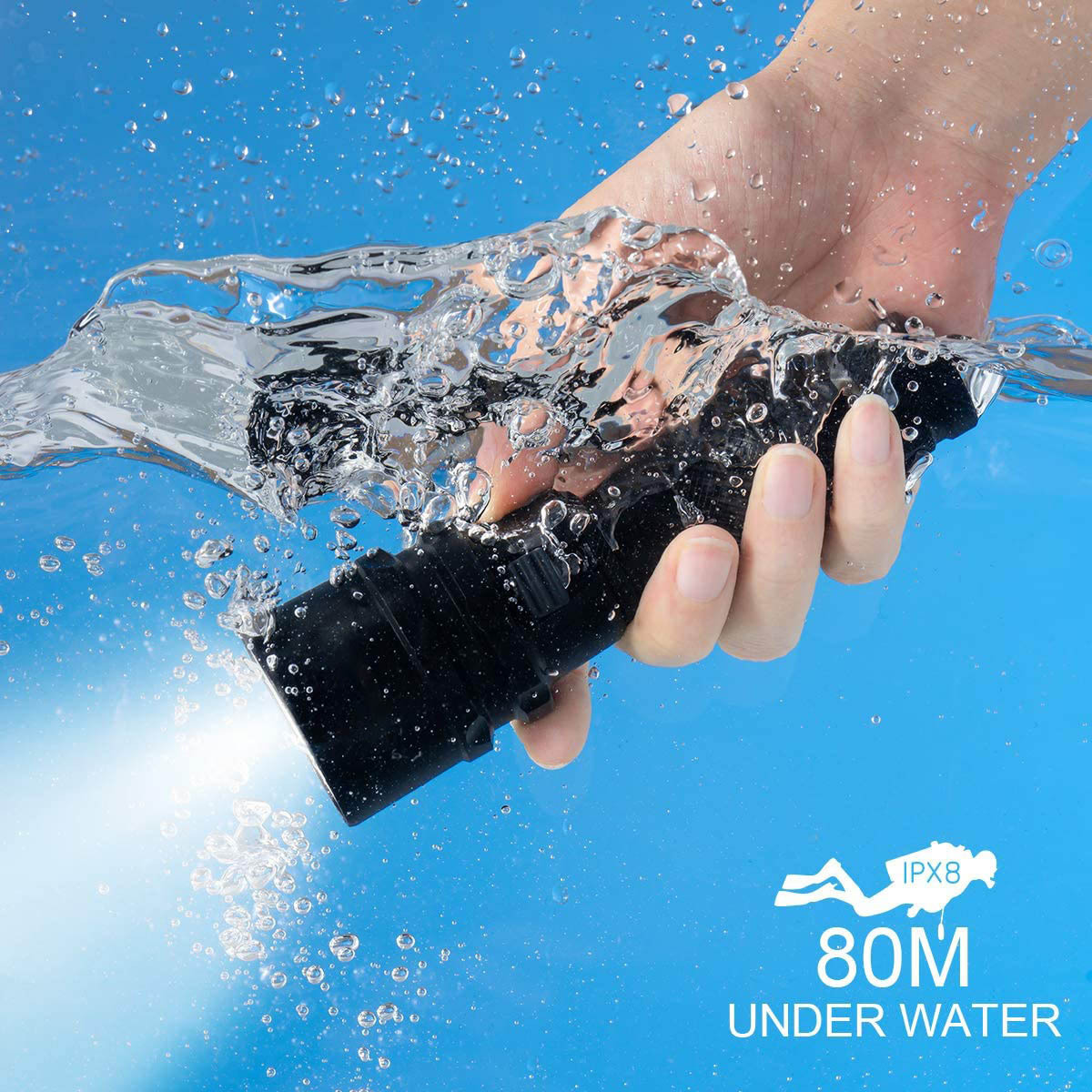 Professional underwater strong light 2000lm L2 rechargeable 18650 distant spotlight diving flashlight with Hand Strap