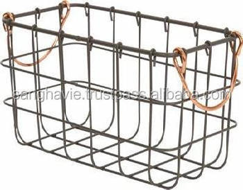 METAL WIRE IRON FRUIT BASKET WITH COPPER HANDLE KITCHEN DECORATIVE METAL BASKET KITCHEN DECORATIVE METAL WIRE BASKET