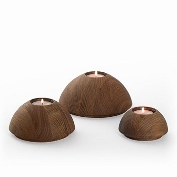 WOODEN CANDLE VOTIVE SET OF 3 HOME DECORATIVE TEA LIGHT HOLDER CLASSIC DESIGN WOODEN CANDLE HOLDER