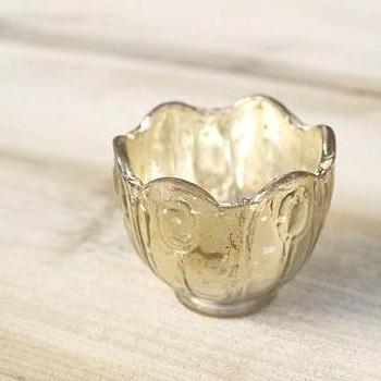 DECORATIVE GOLD MERCURY GLASS VOTIVE