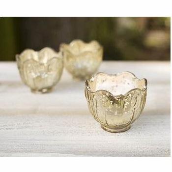 DECORATIVE GOLD MERCURY GLASS VOTIVE