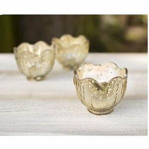 DECORATIVE GOLD MERCURY GLASS VOTIVE