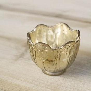 DECORATIVE GOLD MERCURY GLASS VOTIVE