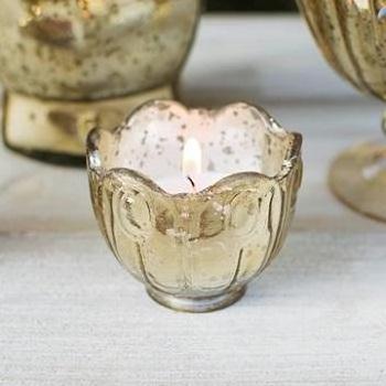 DECORATIVE GOLD MERCURY GLASS VOTIVE