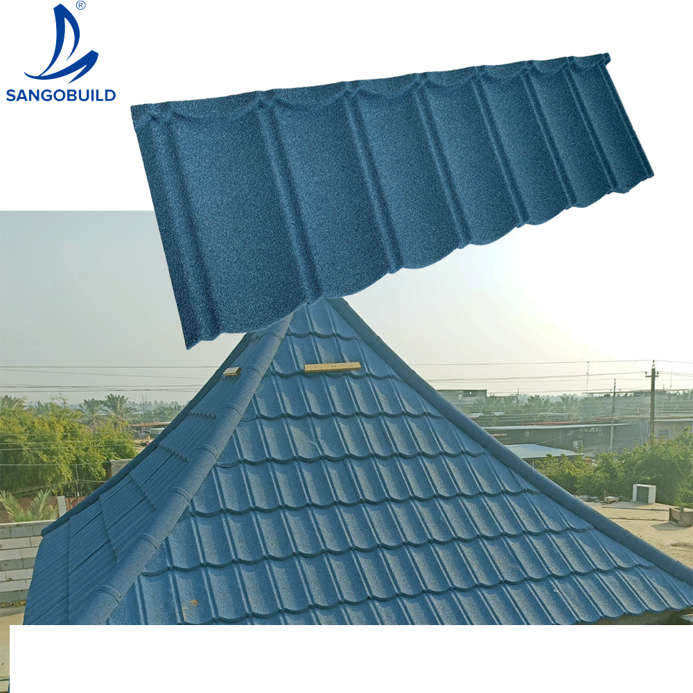 China Factory building material high quality Stone Coated Roof 0.45mm AZ150g bond Tile Roofs Metal Stone Colored