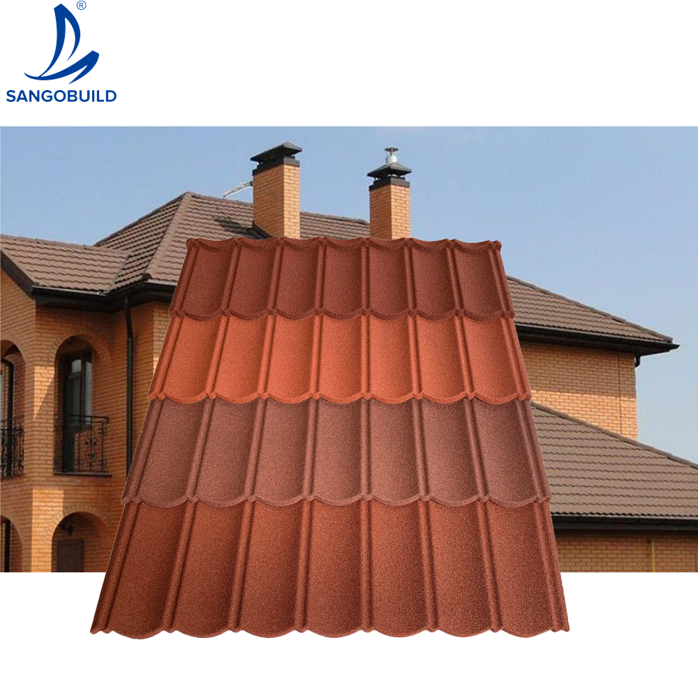 China Factory building material high quality Stone Coated Roof 0.45mm AZ150g bond Tile Roofs Metal Stone Colored