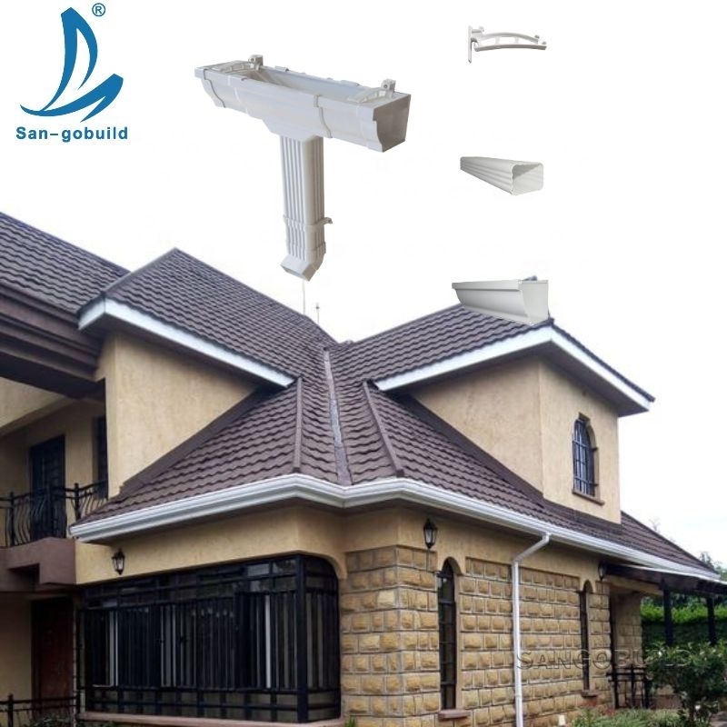 Downpipes and Accessories PVC Rain Water Collector White Black Brown Gutters For Kenya Tanzania Ghana Thailand