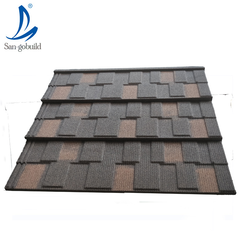 Big dimensions houses roof with red iron sheet,cheap step tile stone coated roof tile in Nigeria Liberia Sierra Leon Togo