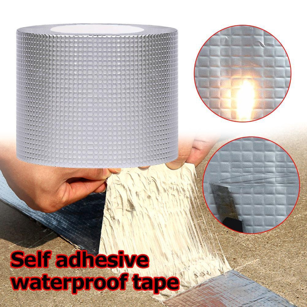 Waterproof Self Adhesive Aluminium Foil Butyl Rubber Tape Super Sticky Roofing RV Window Sill Sealing Leak Repair