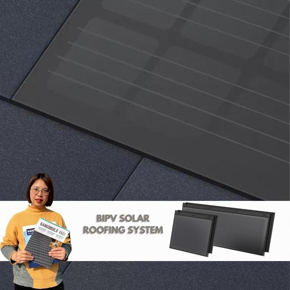 BIPV Roofing System Innovative Design Of Photovoltaic Technology And Green Energy Building Material Solar ShingleRoof Tiles