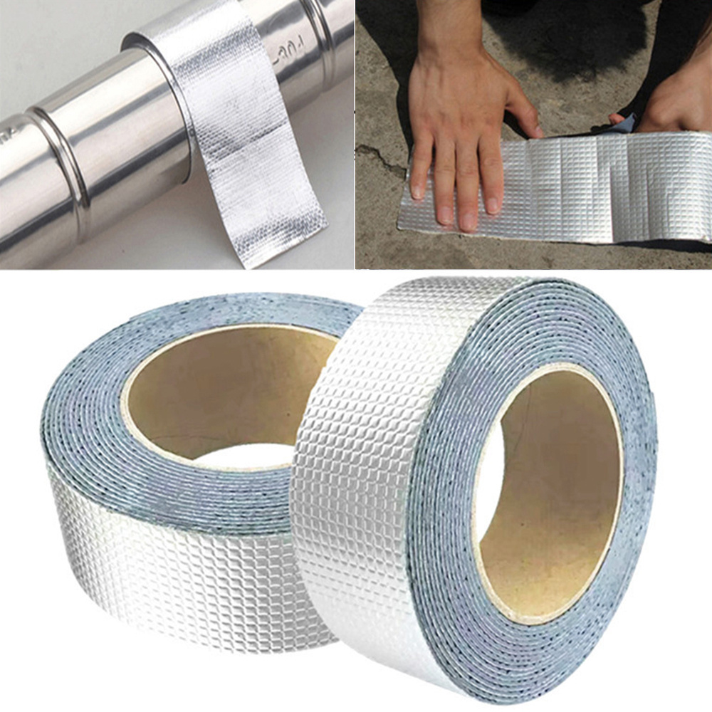 Waterproof Self Adhesive Aluminium Foil Butyl Rubber Tape Super Sticky Roofing RV Window Sill Sealing Leak Repair